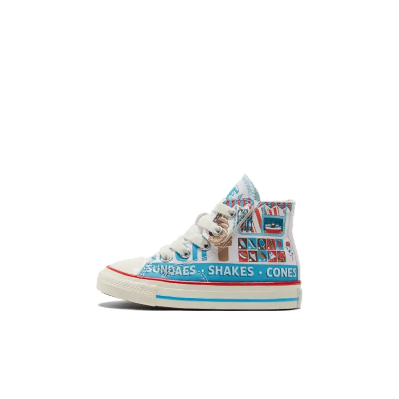 Converse 1970s Anti-Slip Wear-Resistant High-Top Toddler Shoes White Blue Red Infant And Toddler-0