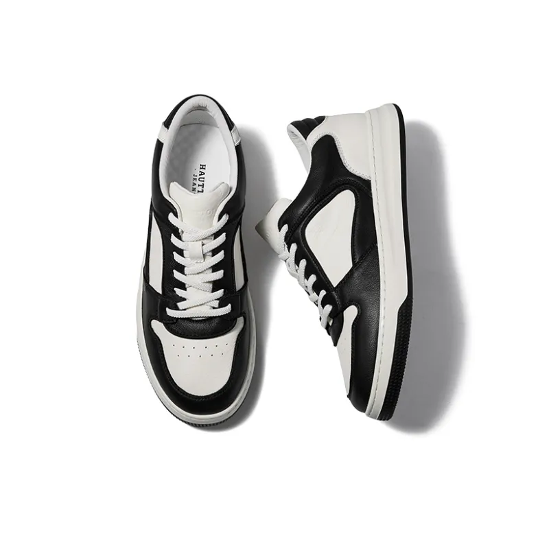 Hautton Jeans Low Top Skateboard Shoes Men's Black White-2