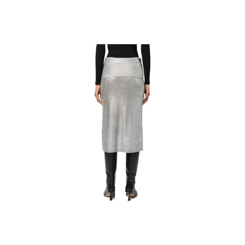 DIESEL Casual Short Skirts Women's Silver-2