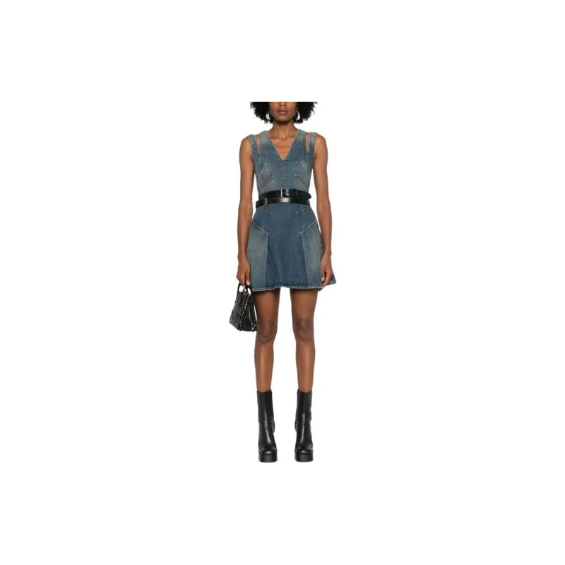 Alexander McQueen Denim Mini Dress-5