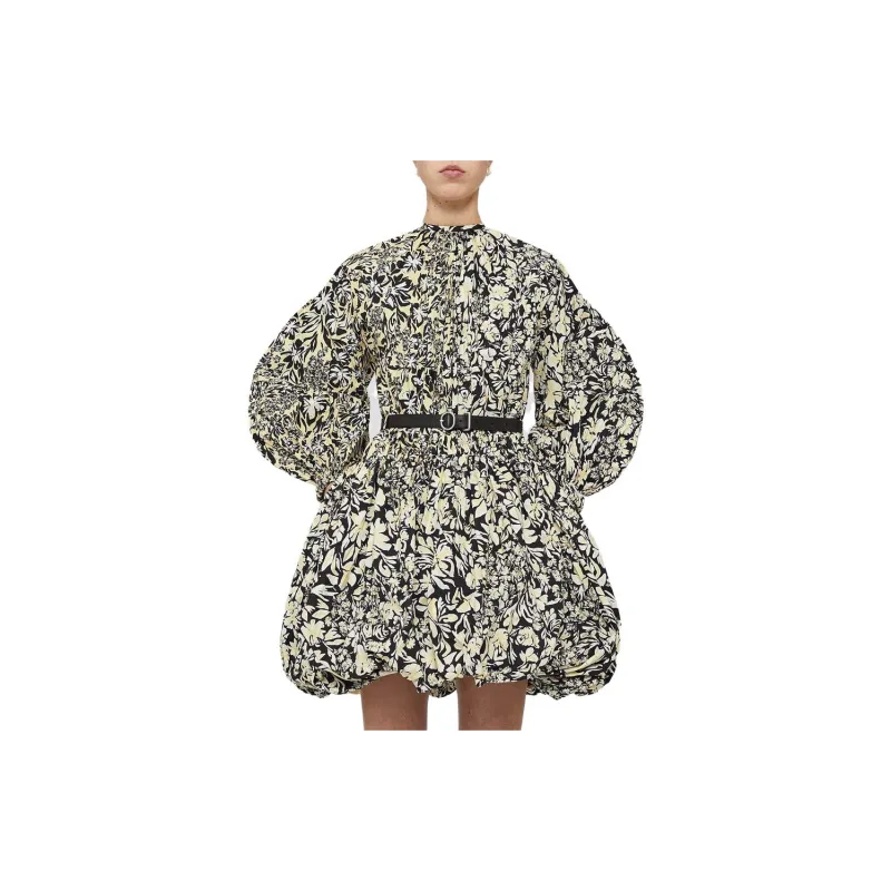 JIL SANDER Floral Print Belted Waisted Mini Dress-4