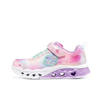 Skechers Flutter Heart Lights Slip Resistant Cushioning Abrasion Resistant Casual Shoes Pink Multicolor Teenagers
