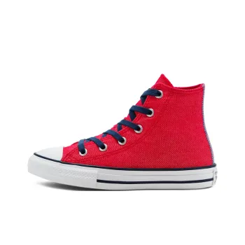 Converse Chuck Taylor All Star Anti-Slip Wear-Resistant High-Top Kids Canvas Shoes Rose Red Teenagers
