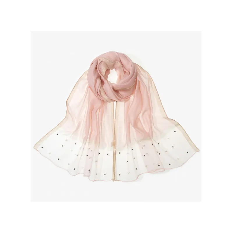 Shanghai Story Polyester Silk Scarves Women's Beaded Feather Fall-9