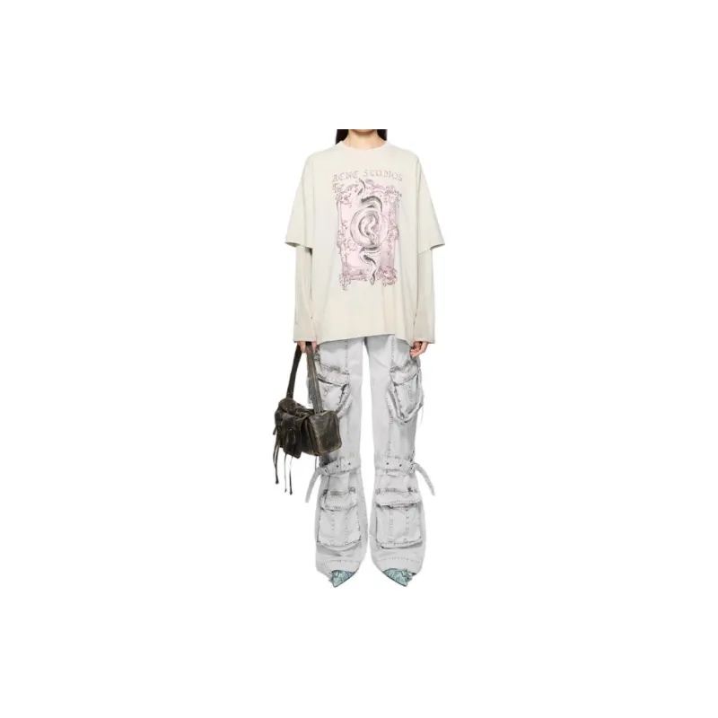 Acne Studios Cargo Twill Trousers 'Dusty White'-1