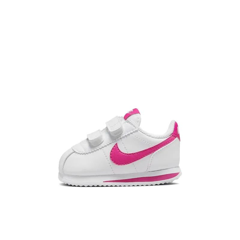 Nike Basic SL Slip-Resistant Cushioning Wear-Resistant Low-Top Running Shoes Pink White Infant And Toddler-0