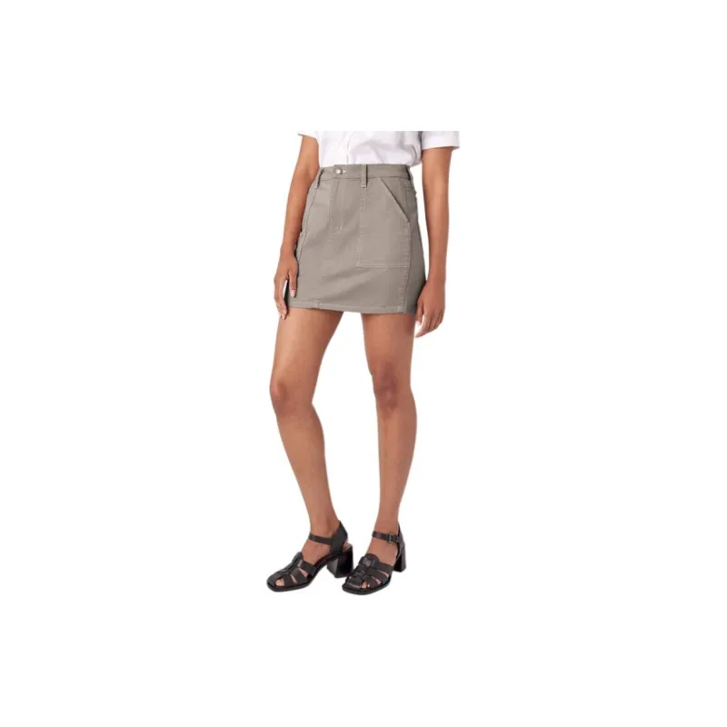 Dickies High Waisted Carpenter Skirt Denim Short Skirts Women's Gray-3