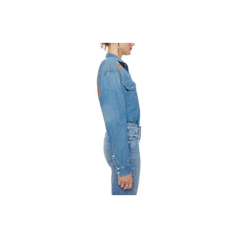 MOTHER Denim Jackets Women's Blue-3
