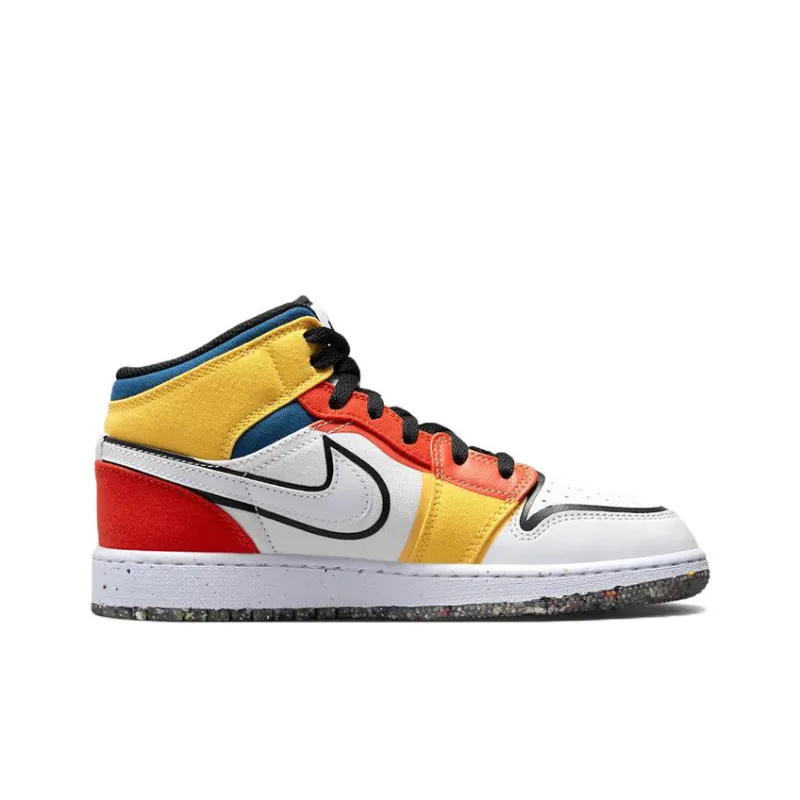 Jordan 1 Mid Multi Color Canvas GS-1