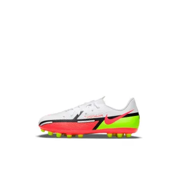 Nike Phantom GT 2 Academy AG Wear Resistant Coverage Low Top Kids' Soccer Shoes White Red Kids'
