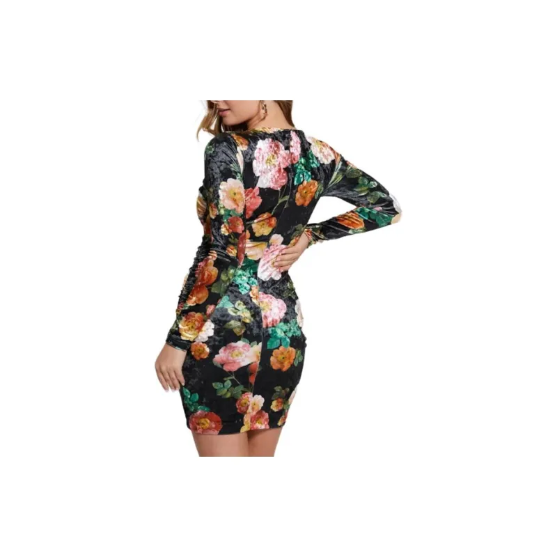 GUESS Eco Tess Velvet Dress Long-Sleeved Dresses Women's Multicolor-2