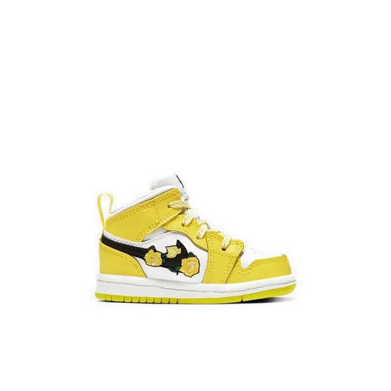 Jordan Air Jordan 1 Mid SE High Top Toddler Shoes Yellow Rose Baby-1