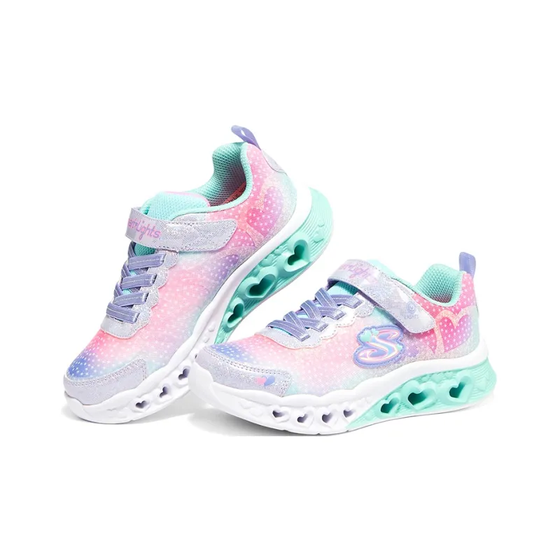 Skechers Flutter Heart Lights Abrasion Resistant Low Top Kids Lifestyle Shoes Purple Color Teenagers-2