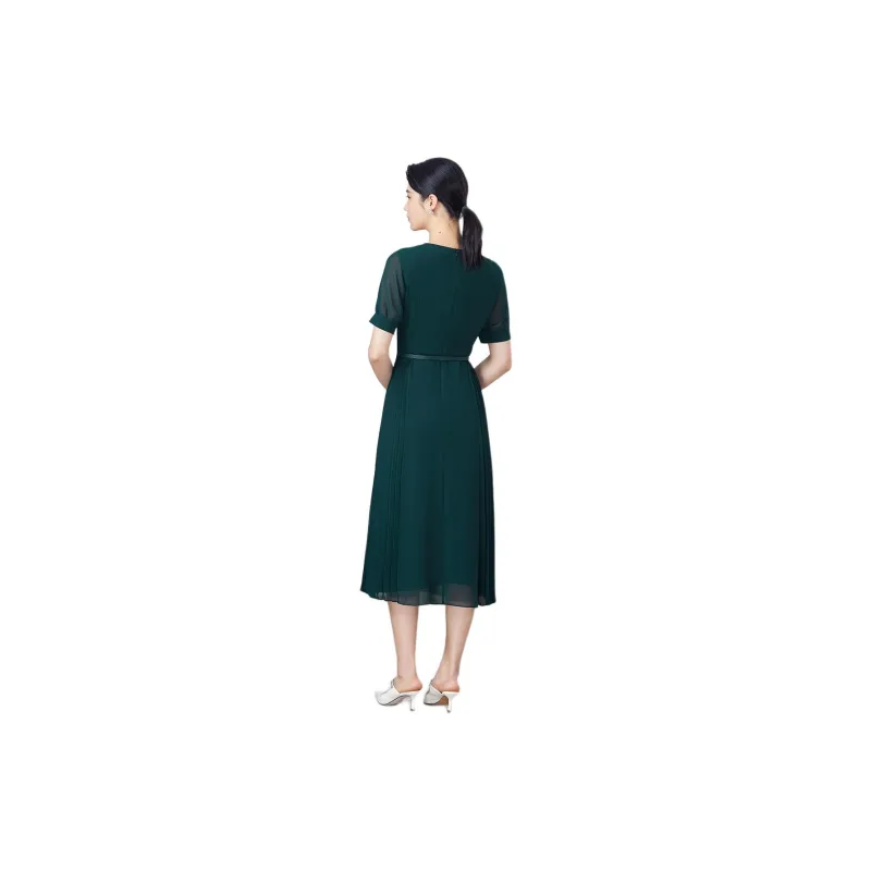 BBLLUUEE Short Sleeved Dress Women's Turquoise-2
