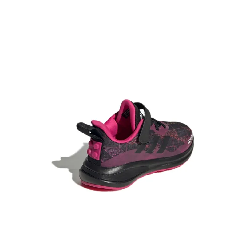 LEGO x Adidas Elastic Lace Top Strap Slip Resistant And Breathable Low Top Kids Lifestyle Shoes Black Red Kids'-3