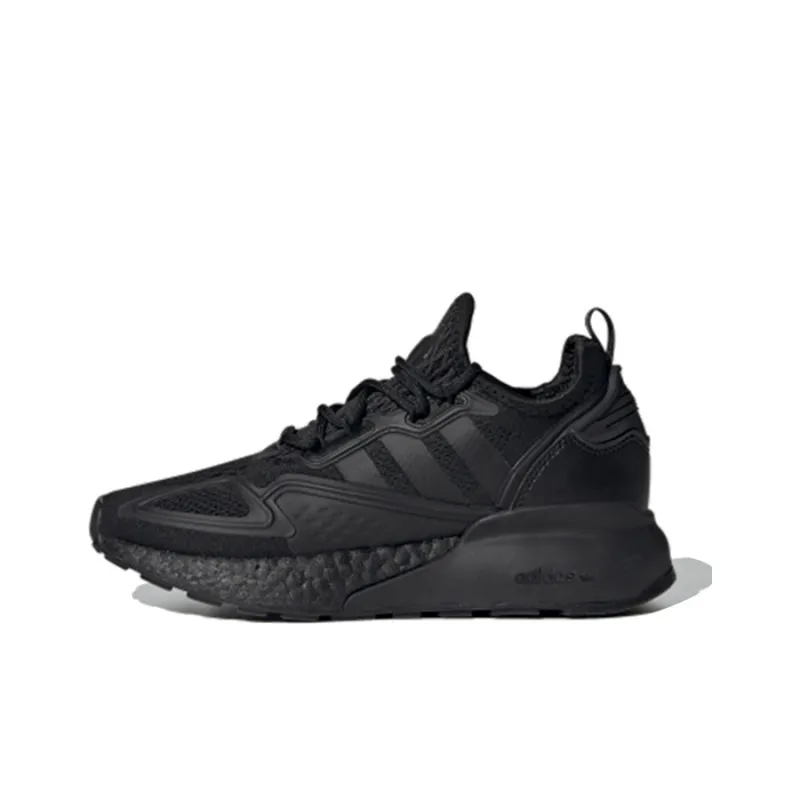 Adidas Originals ZX 2K Boost J Slip Resistant And Breathable Low Top Kids Lifestyle Shoes Black Teenagers-0