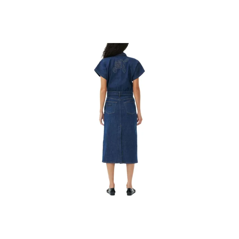 GANNI Rose Denim Midi Dress-2