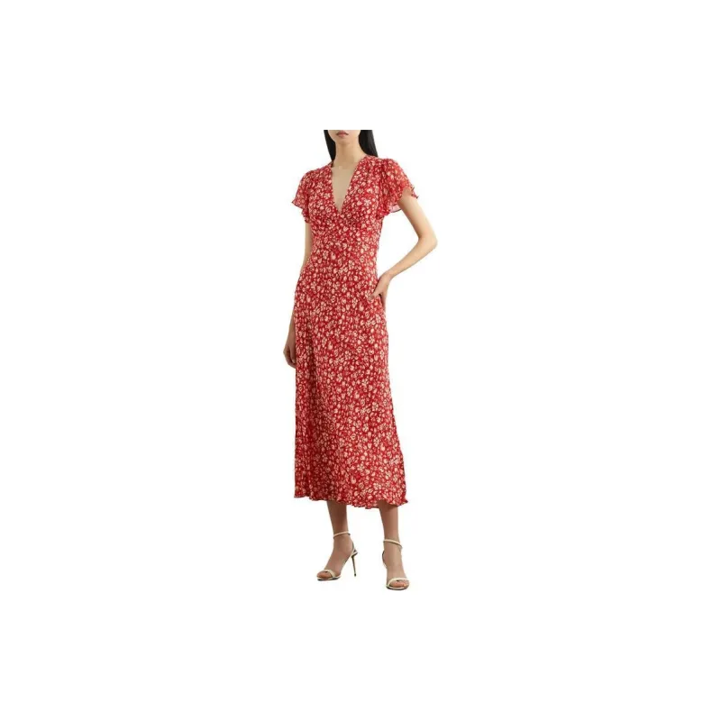 Rixo SS24 Short-Sleeved Dresses Women's Red-3