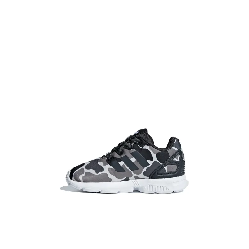 Adidas Originals ZX Flu Abrasion Resistant Low Top Toddler Shoes Charcoal Black Infant And Toddler-0