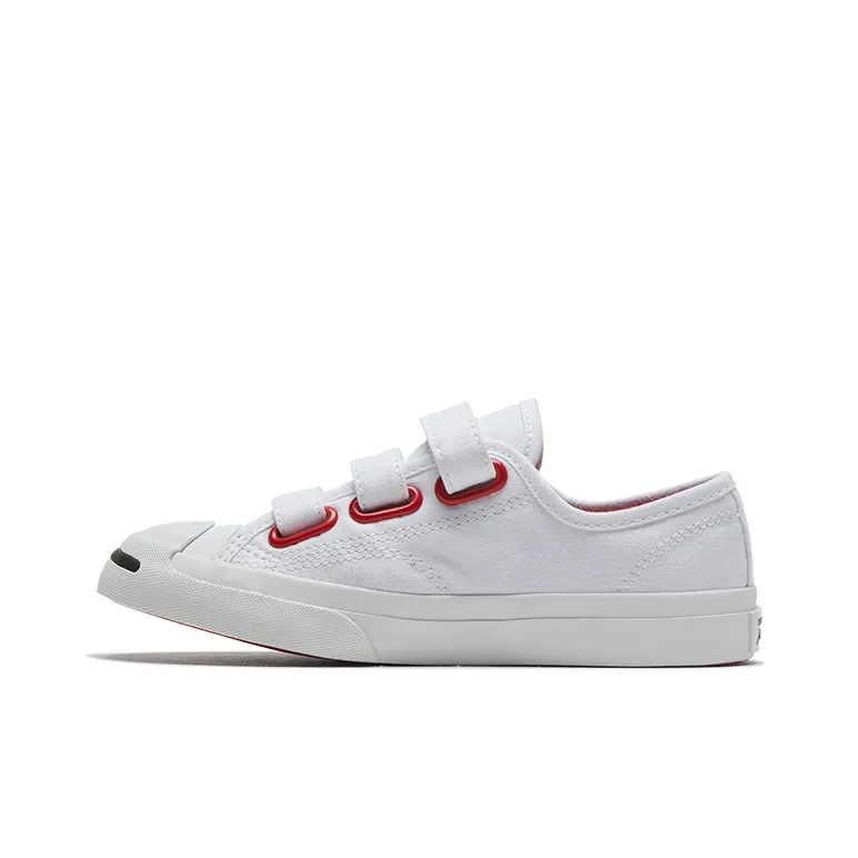 Converse Jack Purcell Anti Slip Wear Resistant Low Top Kids Canvas Shoes White Blue Children Aged 3 7 Years Old-0