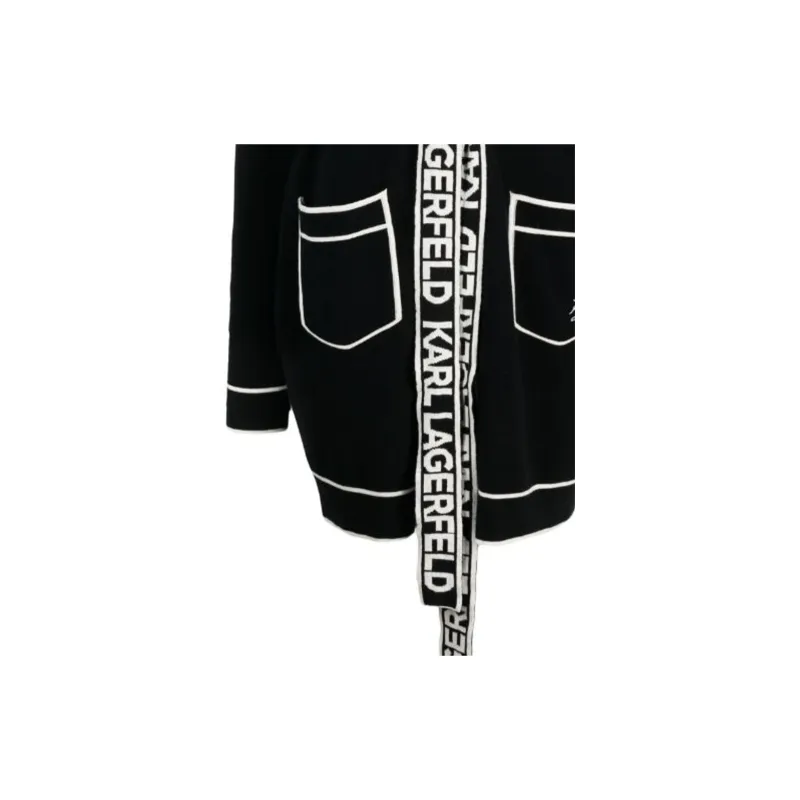 KARL LAGERFELD / Karl Lagerfeld Jeans Logo print Belted Cardigan-3