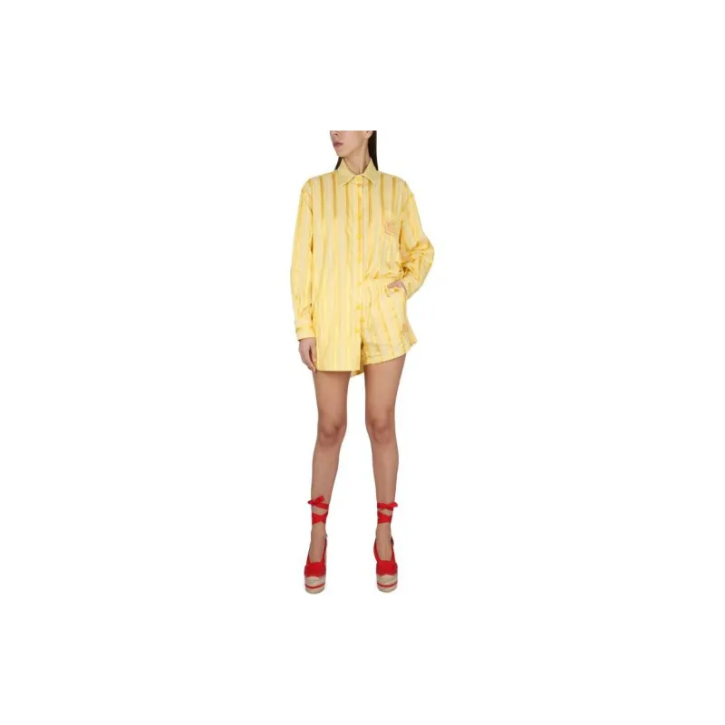 ETRO Logo Embroidered Striped Shirt Dress-1