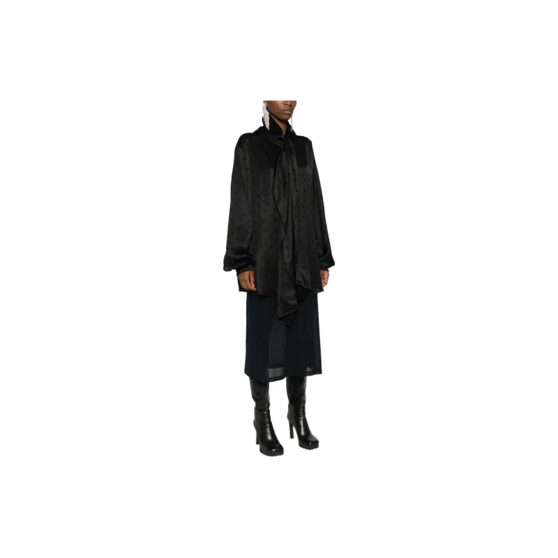 Balenciaga Allover Logo Long-Sleeved Shirt-5