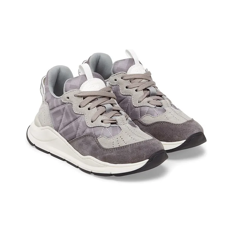 FENDI Anti Slip Wear Resistant Low Top Kids Lifestyle Shoes Gray Teenagers-2