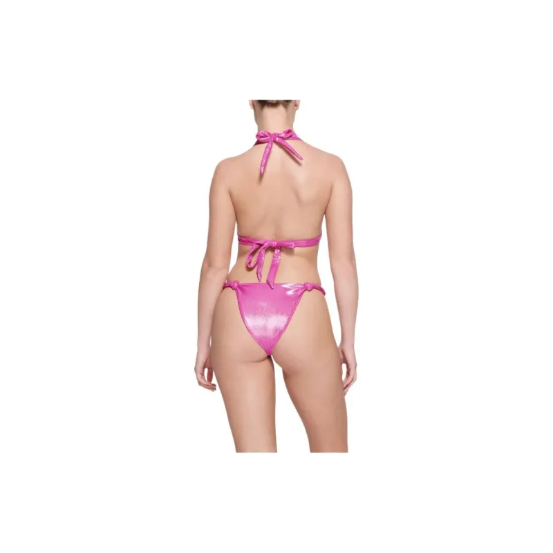 SKIMS LIQUID SHINE SWIM KNOTTED MICRO TRIANGLE TOP Bikini Women's Lollipop/Popstick-1