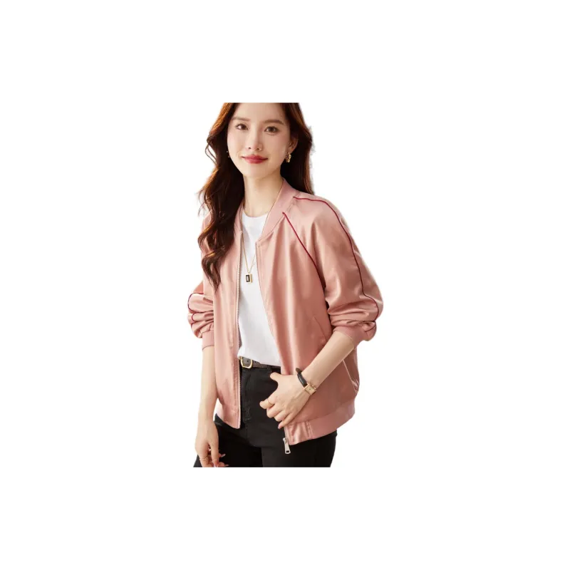Still Quiet Baseball Jacket Women's Pink-2