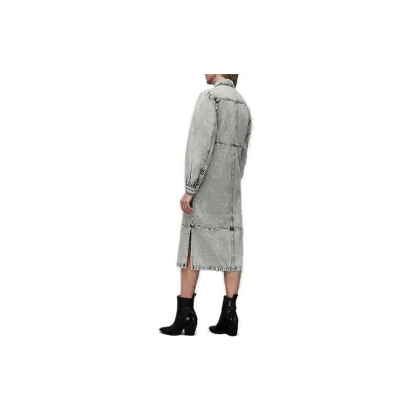 ALLSAINTS Long-Sleeved Dresses Women's Snow Gray-2