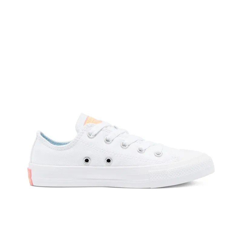Converse Chuck Taylor All Star Low Top Anti Slip Wear Resistant Low Top Kids Canvas Shoes White Yellow Teenagers-1