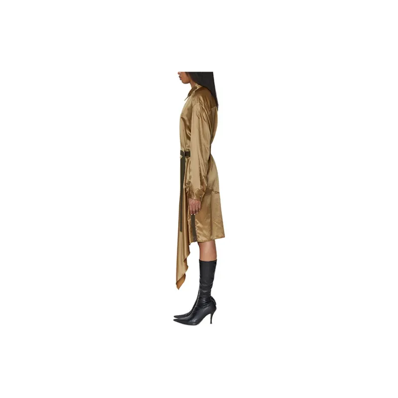 DIESEL Long Sleeved Dresses Women's Gold Brown-3