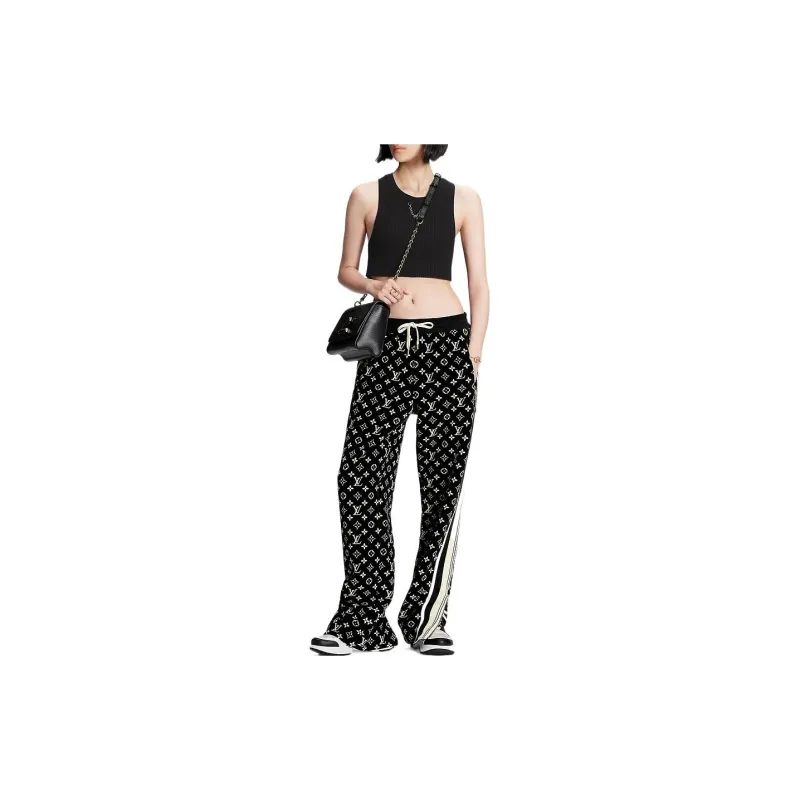 LOUIS VUITTON FW22 Knitted Sports Pants Women's Black-1