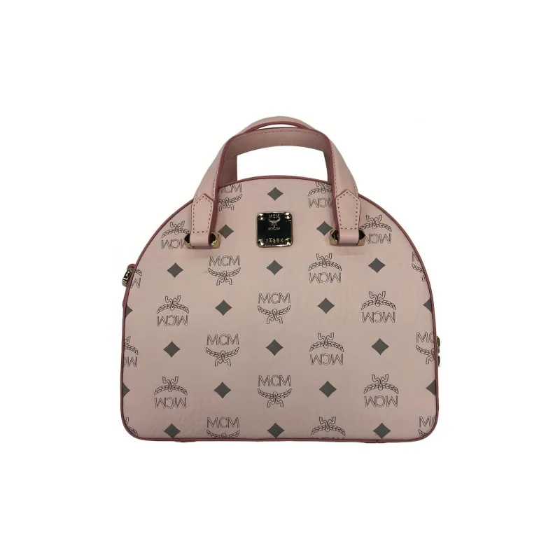 MCM Essential Visetos Origina Leather Shoulder Crossbody Bag Handbag Small Size Women's Haze Pink-0