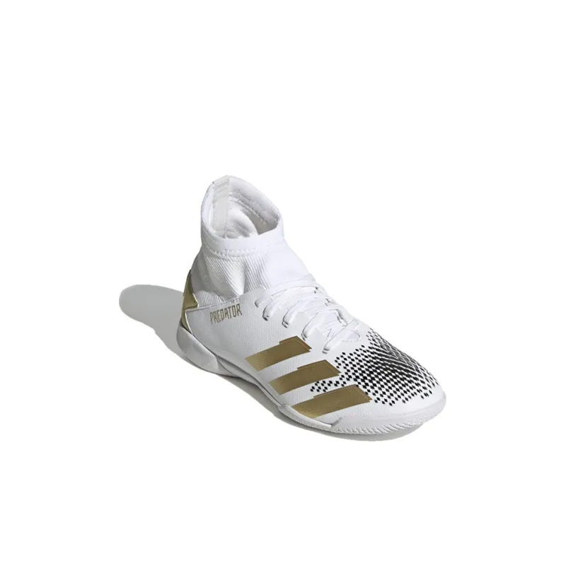 Adidas PREDATOR Series Anti-Slip Wear-Resistant Mid-Top Kids' Soccer Shoes White Gold Kids'-2