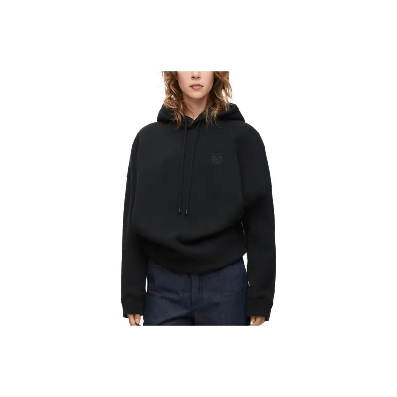 LOEWE Draped Hoodie Light Grey-5