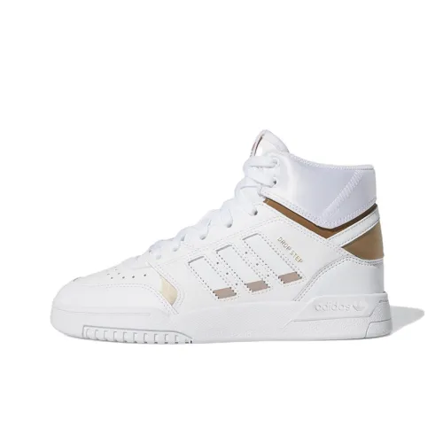 Adidas Originals Drop Step Series J Abrasion Resistant High Top Skateboard Shoes White Teenagers