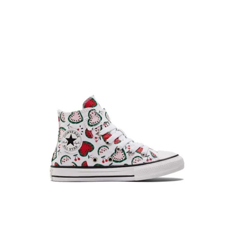 Converse All Star 1V Anti Slip Wear Resistant High Top Kids Canvas Shoes White Red Green Children Aged 3 7 Years Old-1
