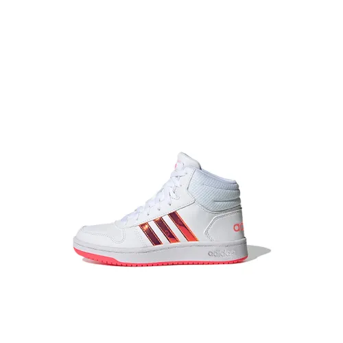 Adidas Hoops 2.0 Mid Signal White Pink Kids