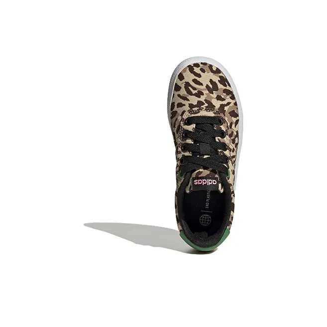 Adidas Neo Vulc Raid3r Skateboarding K Abrasion Resistant Low Top Kids' Skateboarding Shoes Leopard Print Kids'-4