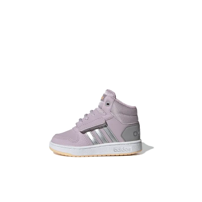 Adidas Neo Hoops 2.0 Mid Top Toddler Shoes Pink Gray Infant And Toddler-0
