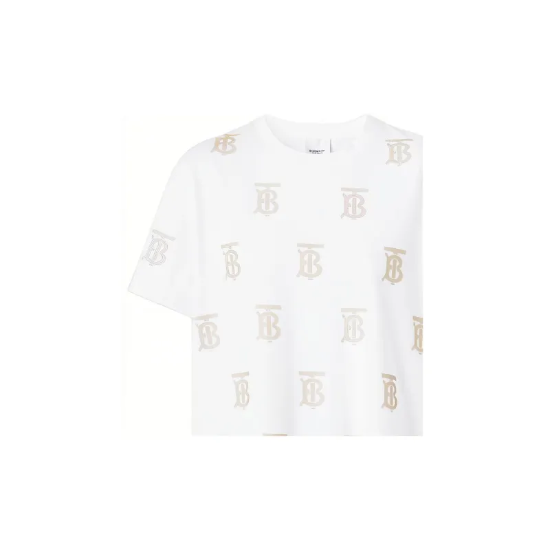 Burberry SS22 Drop Shoulder Sleeve T Shirt Women's White-3