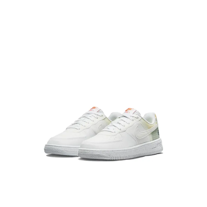 Nike Air Force 1 Carter Wear-Resistant Slip-Resistant Low-Top Skateboard Shoes White Orange Children Aged 3-7 Years Old-2