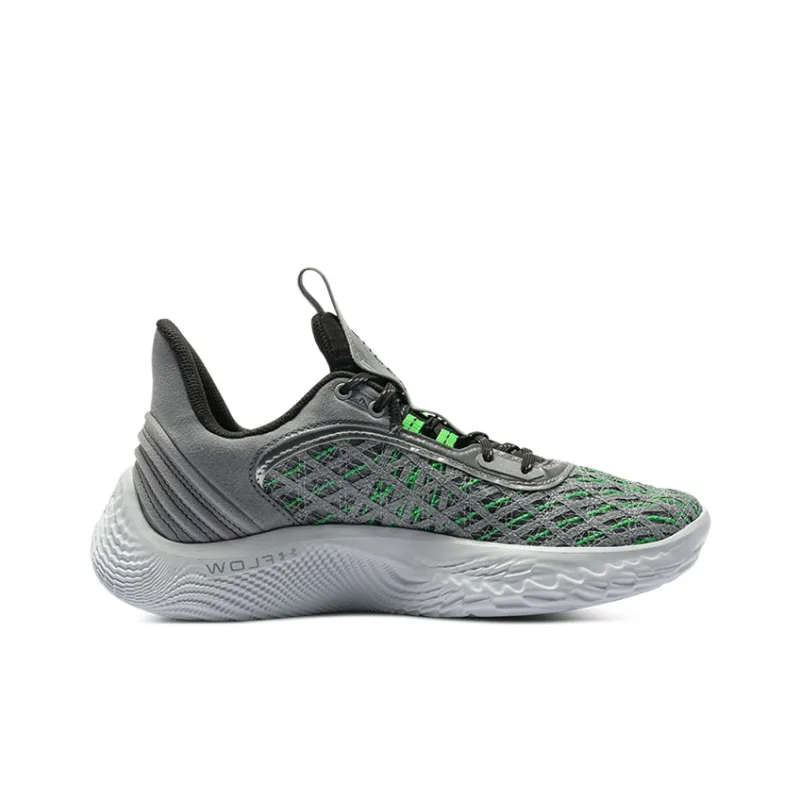 SESAME STREET x Under Armour Curry 9 Low Top Children's Basketball Shoes Gray Green Unisex-1