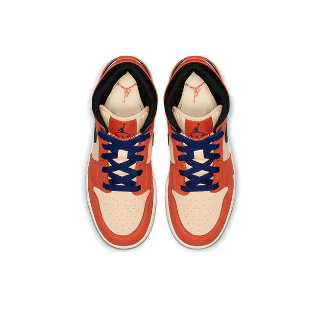 Jordan 1 Mid Team Orange Black GS-3