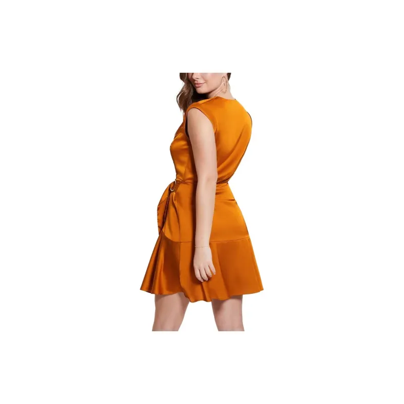 GUESS Eco Marlene Satin Dress Sleeveless Dress Women's Yellow-3