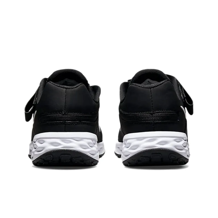 Nike REVOLUTION 6 Low Top Kids' Running Shoes Black White Teenagers-4