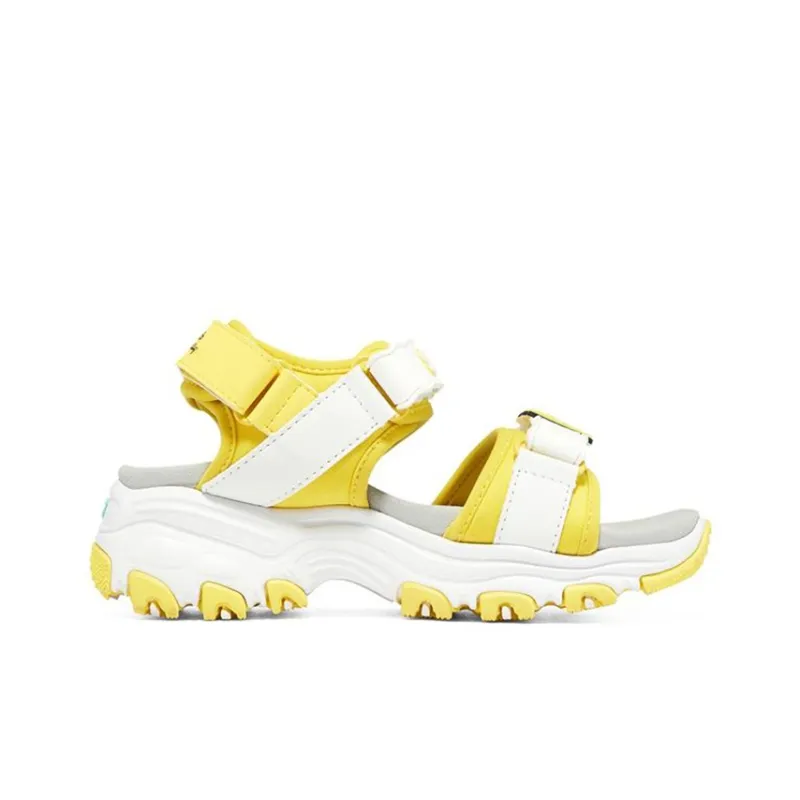 Skechers D'LITES Series Abrasion Resistant Children's Sandals Yellow White Teenagers-1