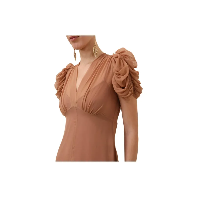 Zimmermann FW24 Short-Sleeved Dresses Women's Light Brown-3